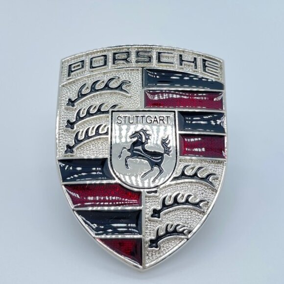 Other - NWT PORSCHE refinished livery hood crest BLACK RED SILVER new